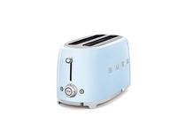 SMEG TSF02 4-Slice Long Wide-Slot Toaster - Pastel Blue - Angle