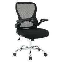 OSP Home Furnishings - Mesh Back Manager’s Chair with Bulit in Lumbar Support and Chrome Base - B... - Angle