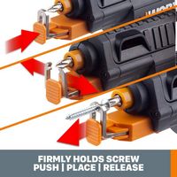 WORX - 4V Electric Rechargeable Cordless Power Screwdriver Set with 6 Bits, Screw Holder, Charger... - Angle