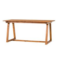 Walker Edison - Modern Solid Wood Slatted Outdoor Dining Table - Brown - Angle