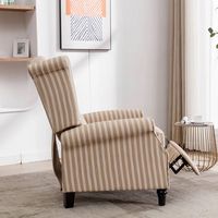 Bestier - Classic Wide Upholstered Stripe Recliner with Wing Back - 31