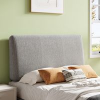 Pinmoco - Full Size Adjustable Ergonomic Upholstered Foam Headboard - Gray - Gray - Angle
