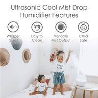 CRANE - 1 Gal. Drop Ultrasonic Cool Mist Humidifier - Clear/White - Angle