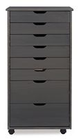 Linon Home Décor - Monte Eight-Drawer Rolling Storage Cart - Gray - Angle