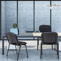 Costway Set of 5 Office Guest Chair Stackable Reception Chair Waiting Conference Room - Black - Angle