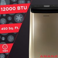 Amana - 450 Sq. Ft. Portable Air Conditioner - Gold/Black - Angle