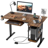 Bestier  L-Shaped Gaming Adjustable Standing Desk with Keyboard Tray and Host Shelf - 57