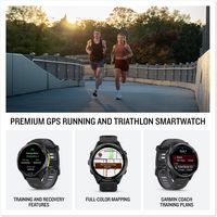 Garmin - Forerunner 970 GPS Smartwatch 47 mm Titanium - Carbon Gray DLC Titanium - Angle