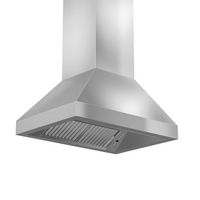 ZLINE - 36 inches - Externally Vented - Island Range Hood - Silver - Angle