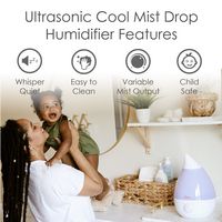 CRANE - 1 Gal. Drop Ultrasonic Cool Mist Humidifier - White - Angle