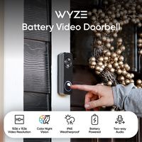 Wyze - Battery Video Doorbell - Black - Angle