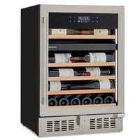 Wine Enthusiast - SommSeries2 46 Bottle Dual Zone with VinoView Display Shelving - Stainless Steel - Angle