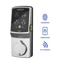 Lockly - Secure Pro Smart Lock Wi-Fi Replacement Deadbolt with 3D Biometric Fingerprint/Keypad/Vo... - Angle