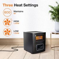 Lifesmart - 4-Wrapped Element Infrared Heater with USB Charging - Black - Angle