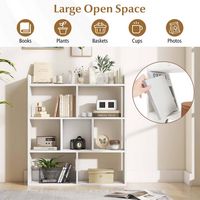 Costway - 1 PCS 7-cube Bookcase Open Storage Shelf with Anti-tipping Kits for Living Room - White - Angle