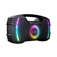 QFX - BT-ZX35 Portable Rechargeable Bluetooth Speaker with LED Multi-Color Party Lights - Black - Angle