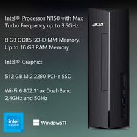 Acer - Aspire XC-1715 Desktop- Intel Processor N150 - 512GB M.2 2280 PCIe SSD-8GB DDR5 Memory - B... - Angle