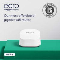 eero - 6+ AX3000 Dual-Band Mesh Wi-Fi 6 Router - White - Angle