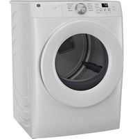 GE - 7.8 Cu. Ft. Stackable Smart Electric Dryer with Sanitize Cycle - White - Angle