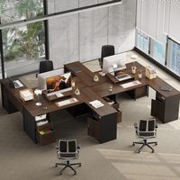 Bestier - L Shaped Desk with File Drawers, 63