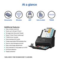 Epson - WorkForce ES-500W II Wireless Duplex Desktop Document Scanner - Black - Angle