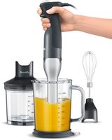 Breville - Control Grip Immersion Blender, 280W with 15 speed settings - Brushed Stainless Steel - Angle