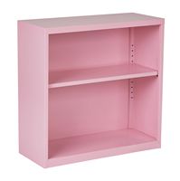 OSP Home Furnishings - Metal Bookcase - Pink - Angle