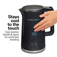 Hamilton Beach - Cool-Touch Digital 1.7 Liter Kettle - Black - Angle