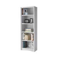 CorLiving - Quadra Collection 5 Shelf Floor-Standing Bookcase - White - Angle