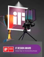 FIFINE A6V USB Condenser Microphone with RGB Lighting - Plug & Play USB-C, Touch Mute for PC, PS5... - Angle