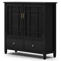 Simpli Home - Connaught Tall Storage Cabinet - Black - Angle