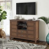 Simpli Home - Burlington SOLID WOOD 54 inch Wide Transitional TV Media Stand in Rustic Natural Ag... - Angle