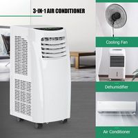 Costway Portable Air Conditioner Cools up to 230 sq.ft 5500 BTU (8000BTU ASHRAE) Dehumidifier - W... - Angle