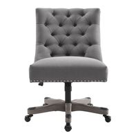 Linon Home Décor - Ellas Plush Button-Tufted Office Chair With LiveSmart Performance Fabric - Sla... - Angle