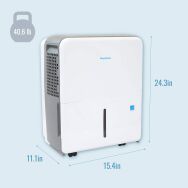 Keystone - 35-Pint 6.35 Quart Dehumidifier - White - Angle