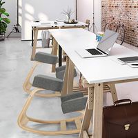 Costway - Ergonomic Upright Posture Kneeling Rocking Office Chair Stool - Grey - Angle