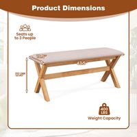 Costway - Upholstered Entryway Bench with Thick Padded Seat End of Bed Bench for Bedroom - Grey +... - Angle