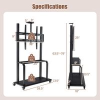 Costway - Mobile TV Cart w/ Wheels Camera Shelf & AV Shelves for Most 32