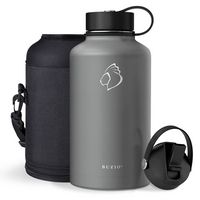 Buzio - Duet Series Insulated 64 oz Water Bottle with Straw Lid and Flex Lid - Gray - Angle