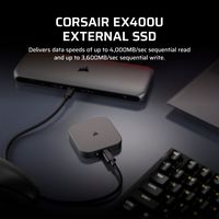 CORSAIR - EX400U USB4 1TB External Portable SSD - Gray - Angle