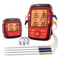 ThermoPro - Long Range Wireless Meat Thermometer with 4 Probes - Red - Angle