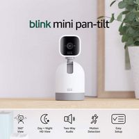 Blink - Mini Pan-Tilt Indoor Wired 1080P Security Camera - White - Angle