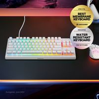 SteelSeries - Apex 3 TKL Wired Membrane Whisper Quiet Switch Gaming Keyboard 8 zone RGB Backlight... - Angle