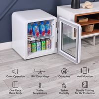 Cooluli - Decor 1.7 cuft Glass Beverage Cooler - White - Angle