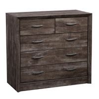 CorLiving - Newport 5 Drawer Dresser - Brown Washed Oak - Angle