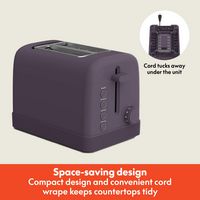 Bella - 2-Slice Toaster - Plum - Angle