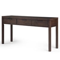 Simpli Home - Hollander Wide Console Table - Warm Walnut Brown - Angle