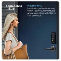 Lockly - Visage Smart Lock Wi-Fi Deadbolt Keyway/Fingerprint/Facial Unlock - Matte Black - Matte ... - Angle