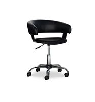 Linon Home Décor - Simken Faux Leather Gas Lift Desk Chair - Black - Angle