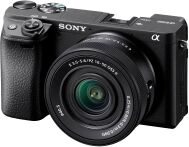 Sony - Alpha 6400 APS-C Mirrorless Camera 4K Video Camera with E PZ 16-50mm Lens - Black - Angle